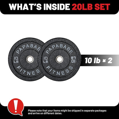 Weight Plates, 2-Inch Weights Plates Set, Floor Protective Rubber Weight Plates, 10-600Lbs Bumper Plates for Barbell Strength Training & Weightlifting (Single/Pair/Full Set)