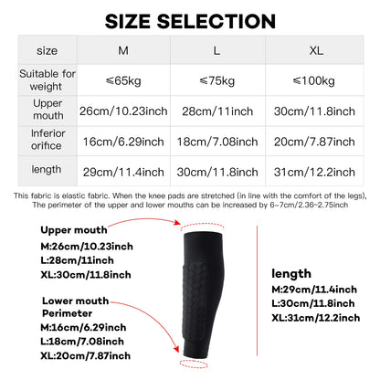1 PC Leg Sleeves Shin Guards Shockproof Honeycomb Nylon Support Sock Shin Protector Soccer Gear Soccer Shields Sports Legging