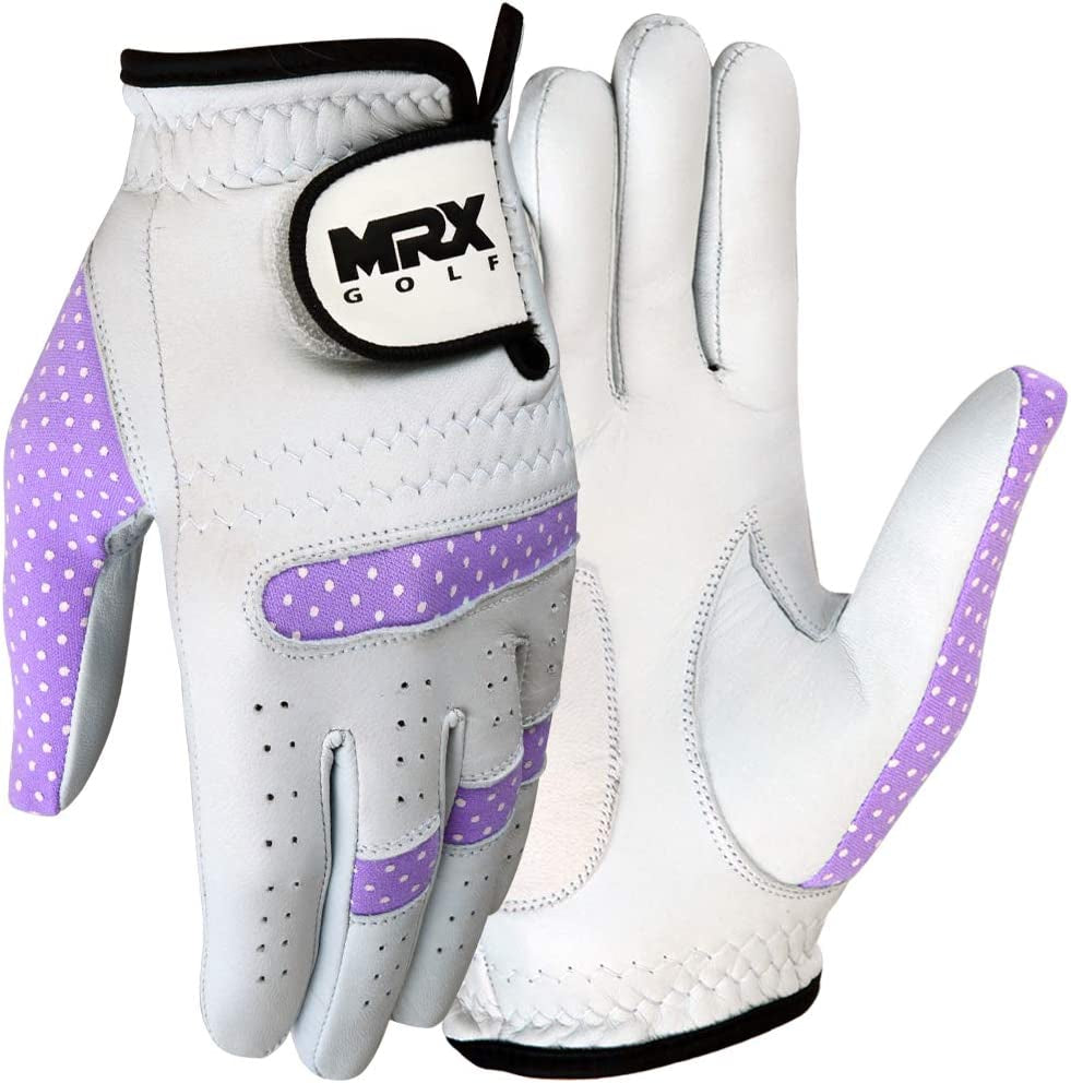 MRX Women Golf Glove Left Handed Golf Gloves Sweat Resistant Soft Cabretta Leather Regular Fit Women Golfer Glove