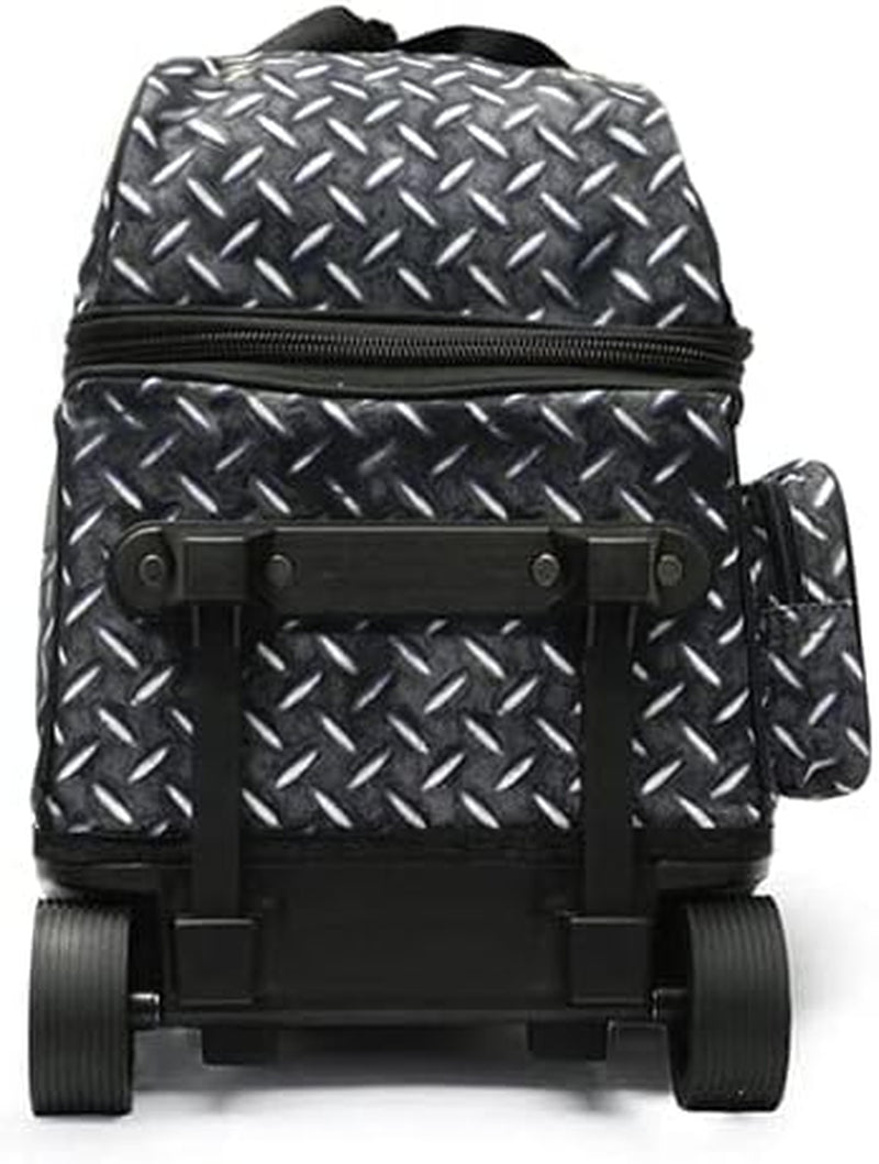 Deluxe Double Roller 2 Ball Bowling Bag with Large Separate Shoe Compartment (Up to 2 Pairs of Shoes) and Accessory Pockets, Sturdy Square Handle - Extends to 40" - Pro Options Available