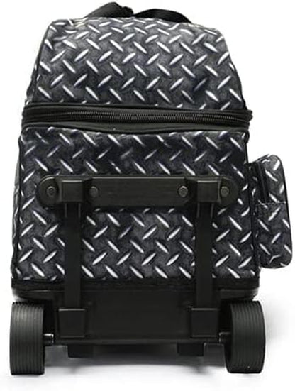 Deluxe Double Roller 2 Ball Bowling Bag with Large Separate Shoe Compartment (Up to 2 Pairs of Shoes) and Accessory Pockets, Sturdy Square Handle - Extends to 40" - Pro Options Available