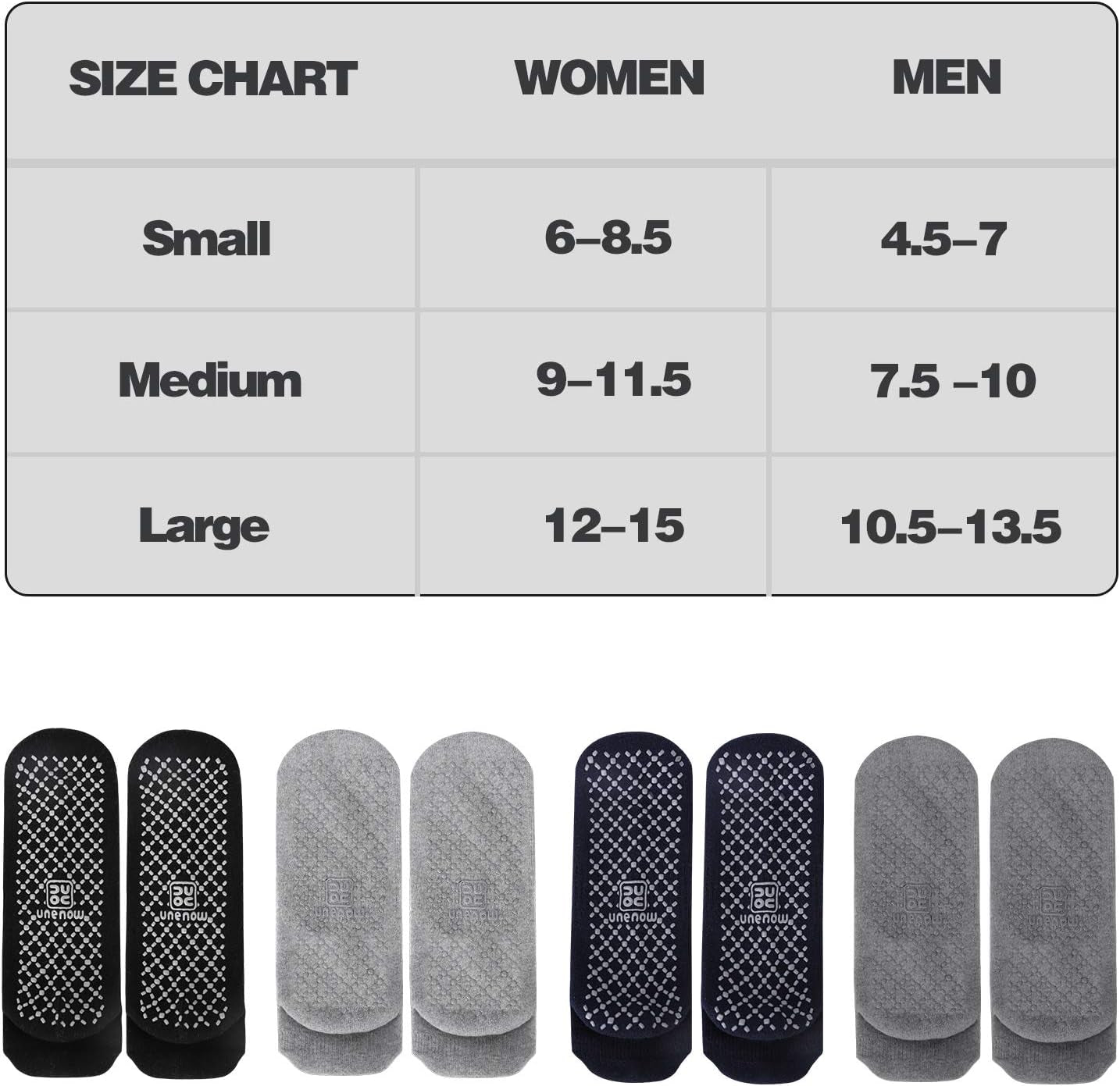 Unisex Non Slip Grip Socks with Cushion for Yoga Pilates Barre Home & Hospital