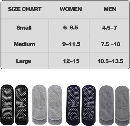 Unisex Non Slip Grip Socks with Cushion for Yoga Pilates Barre Home & Hospital