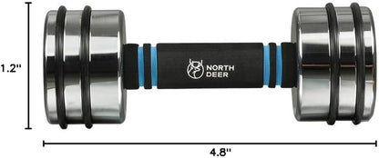 Steel Dumbbells Ultracompact & Adjustable Chrome Dumbbell with Foam Handles 5Lb 10Lb 15Lb 20Lb 30Lb 50Lb Home Gym Workout (Choice of Size)