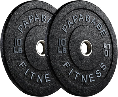 Weight Plates, 2-Inch Weights Plates Set, Floor Protective Rubber Weight Plates, 10-600Lbs Bumper Plates for Barbell Strength Training & Weightlifting (Single/Pair/Full Set)