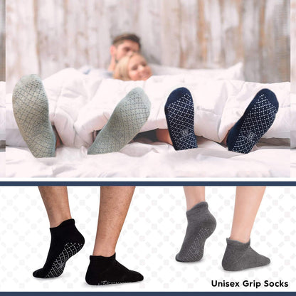 Unisex Non Slip Grip Socks with Cushion for Yoga Pilates Barre Home & Hospital