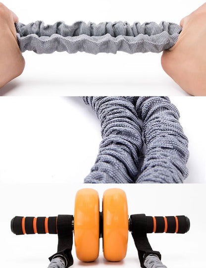 Fitness Abdominal Wheel Roller Crossfit Resistance Band Ropes AB Exercise Abs Trainer Elastic Tube Gym Exercise Gym Equipment